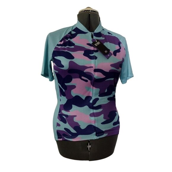 Women's Medium Beroy Short Sleeve Zip Up Cycling Shirt New with Tags - Picture 1 of 13